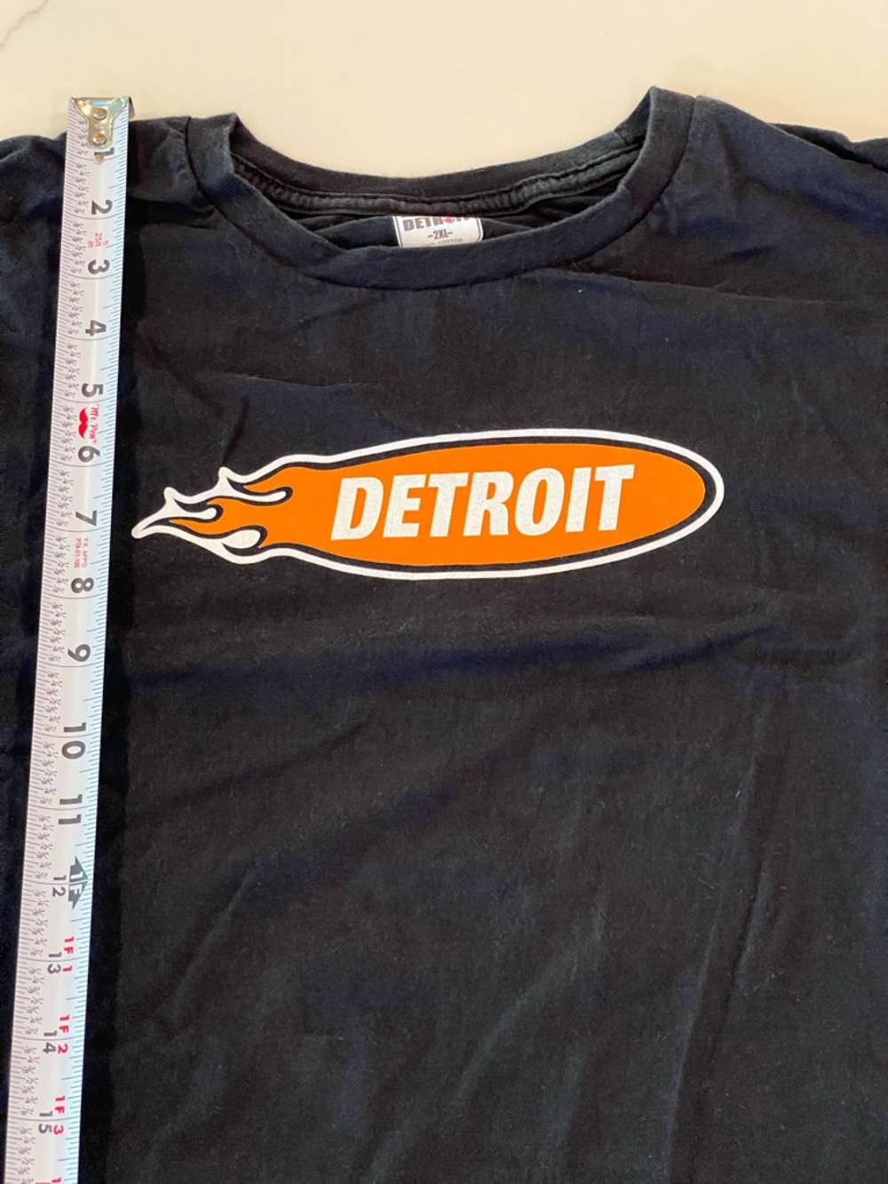 Detroit Flame Logo Short Sleeve Tee - Black/Orange
